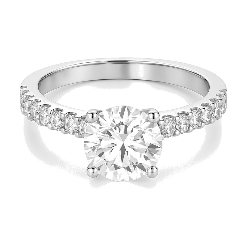Nadia ring in 14K white gold with a round-cut lab-grown diamond