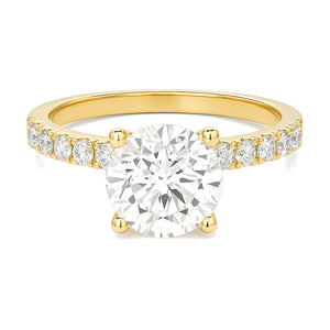 Nadia ring in 14K yellow gold with a round-cut lab-grown diamond