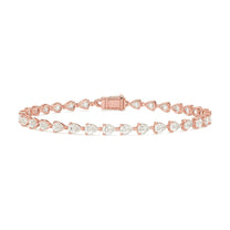 Odette bracelet in 14K rose gold with a pear-cut lab-grown diamond