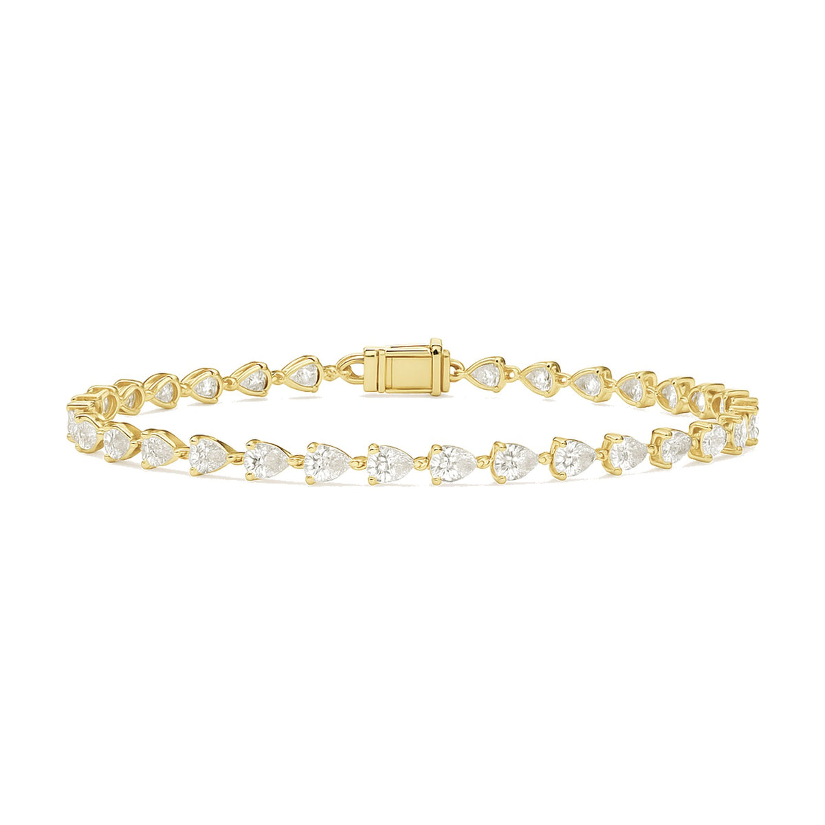 Odette bracelet in 14K yellow gold with a pear-cut lab-grown diamond