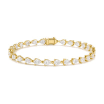 Odette bracelet in 14K yellow gold with a pear-cut lab-grown diamond