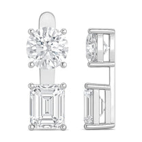 Perla earrings in 14K white gold with an emerald-cut lab-grown diamond