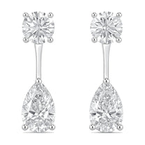 Petra earrings in 14K white gold with a pear-cut lab-grown diamond