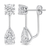 Petra earrings in 14K white gold with a pear-cut lab-grown diamond