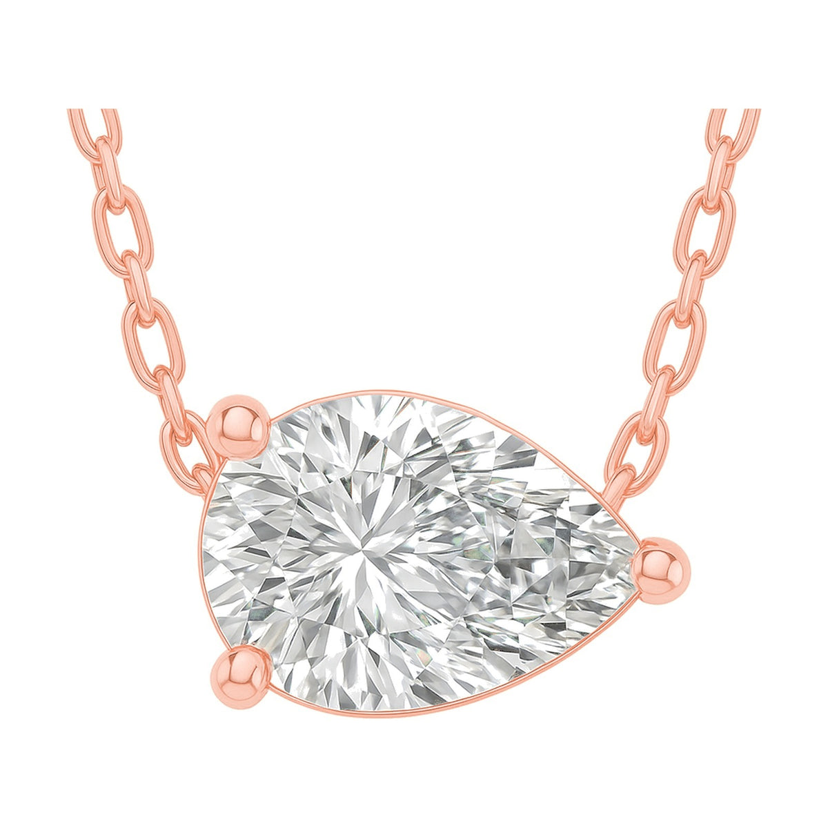 Renata pendant in 14K rose gold with a pear-cut lab-grown diamond