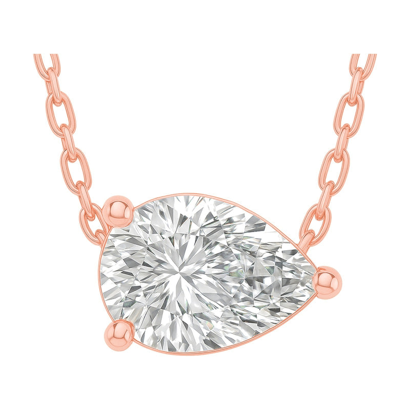 Renata pendant in 14K rose gold with a pear-cut lab-grown diamond