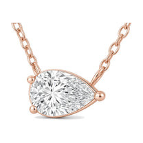 Renata pendant in 14K rose gold with a pear-cut lab-grown diamond