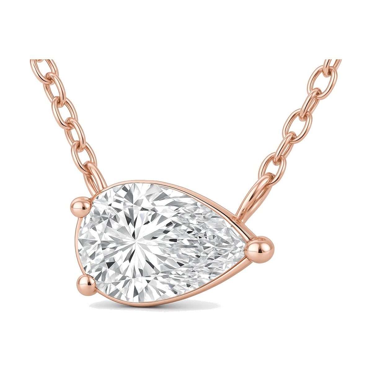 Renata pendant in 14K rose gold with a pear-cut lab-grown diamond