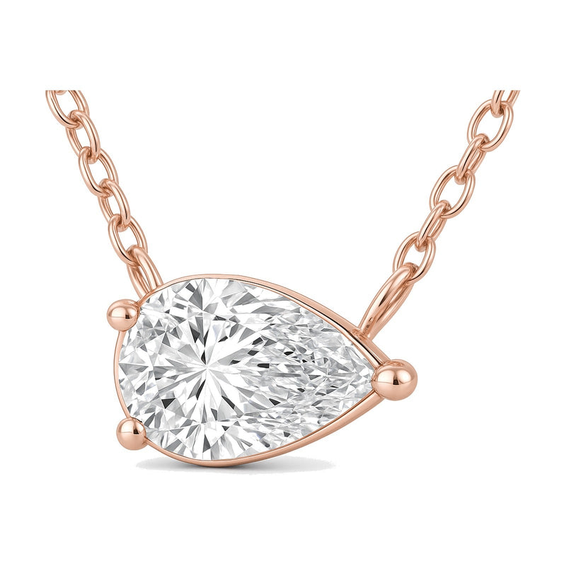Renata pendant in 14K rose gold with a pear-cut lab-grown diamond