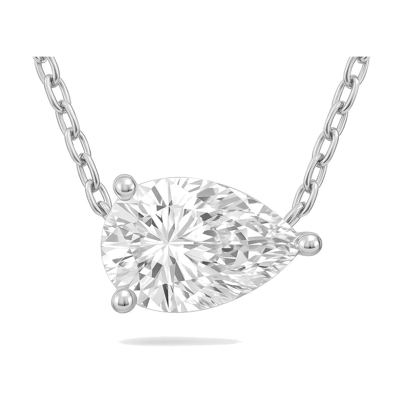 Renata pendant in 14K white gold with a pear-cut lab-grown diamond