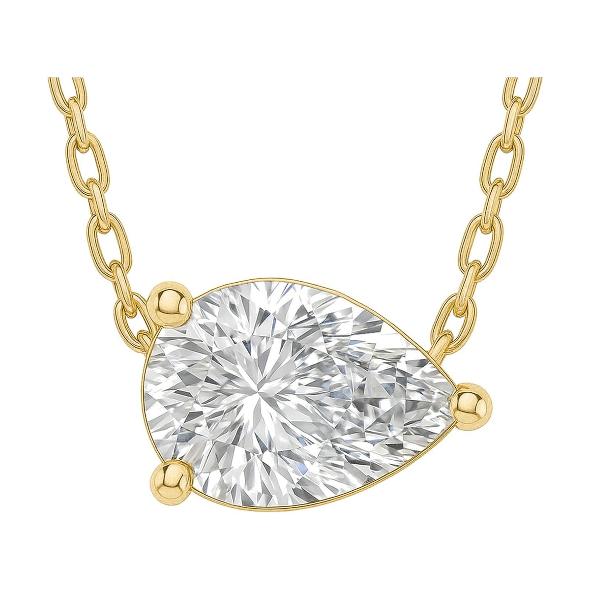 Renata pendant in 14K yellow gold with a pear-cut lab-grown diamond