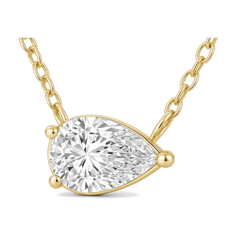 Renata pendant in 14K yellow gold with a pear-cut lab-grown diamond