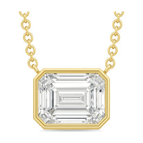 Rhea pendant in 14K yellow gold with an emerald-cut lab-grown diamond