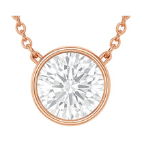 Rosa pendant in 14K rose gold with a round-cut lab-grown diamond