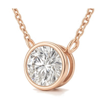 Rosa pendant in 14K rose gold with a round-cut lab-grown diamond