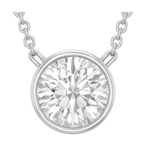 Rosa pendant in 14K white gold with a round-cut lab-grown diamond
