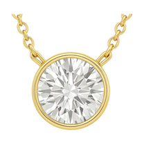 Rosa pendant in 14K yellow gold with a round-cut lab-grown diamond