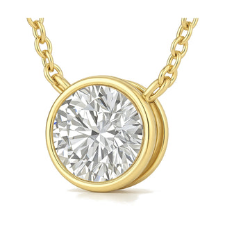 Rosa pendant in 14K yellow gold with a round-cut lab-grown diamond