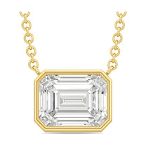 Roxane pendant in 14K yellow gold with an emerald-cut lab-grown diamond