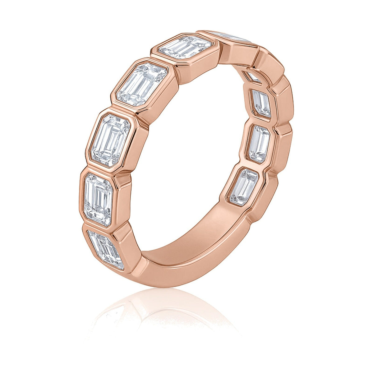 Simone ring in 14K rose gold with a lab-grown diamond