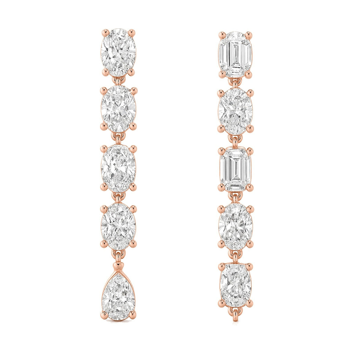 Stella earrings in 14K rose gold with a lab-grown diamond
