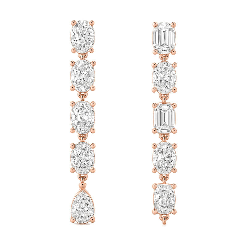 Stella earrings in 14K rose gold with a lab-grown diamond