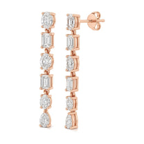 Stella earrings in 14K rose gold with a lab-grown diamond