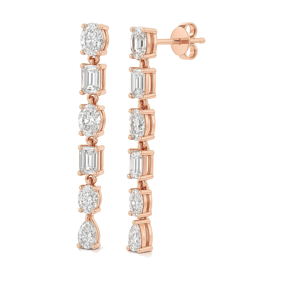 Stella earrings in 14K rose gold with a lab-grown diamond