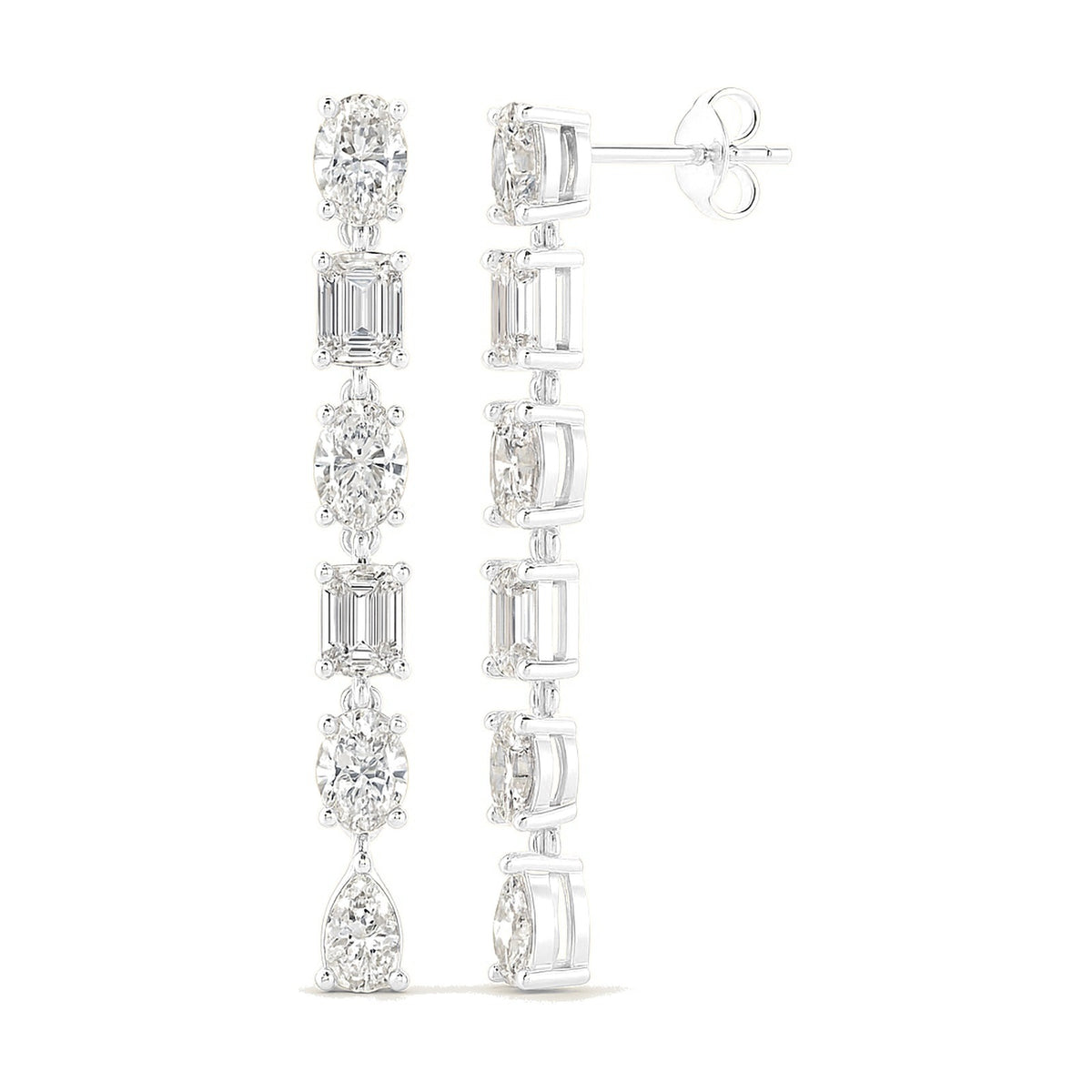 Stella earrings in 14K white gold with a lab-grown diamond