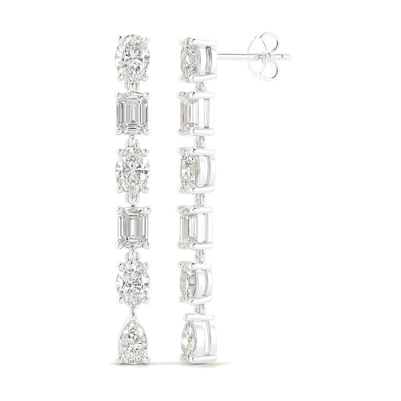 Stella earrings in 14K white gold with a lab-grown diamond