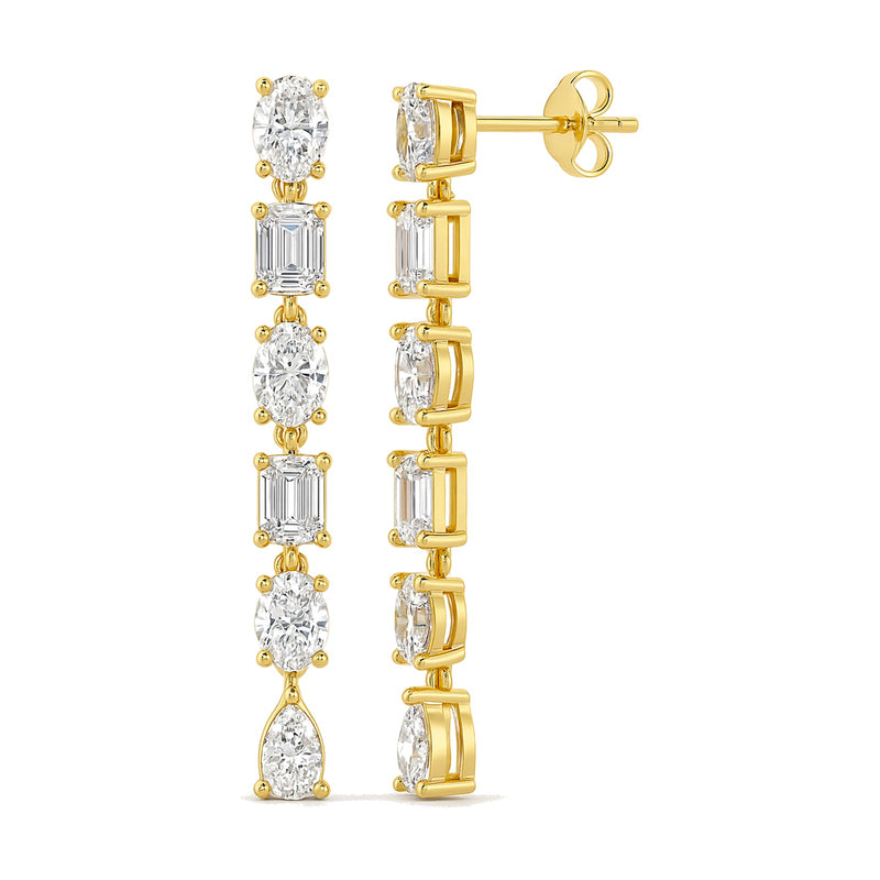 Stella earrings in 14K yellow gold with a lab-grown diamond
