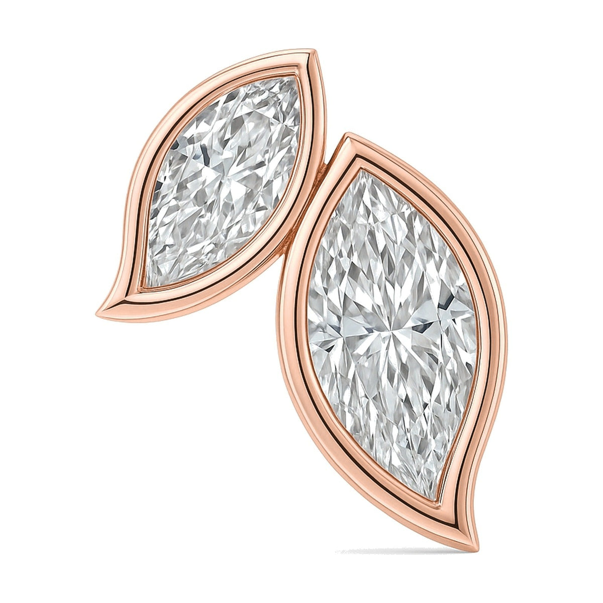 Sylvie earrings in 14K rose gold with a marquise-cut lab-grown diamond