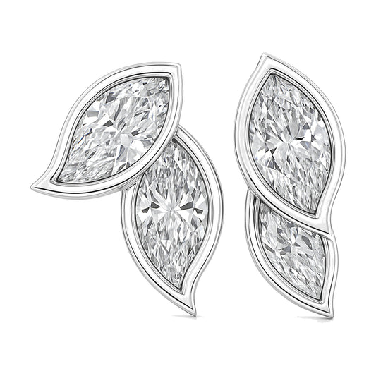 Sylvie earrings in 14K white gold with a marquise-cut lab-grown diamond