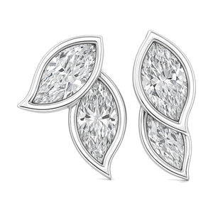 Sylvie earrings in 14K white gold with a marquise-cut lab-grown diamond