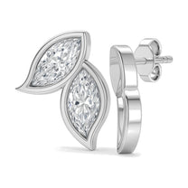 Sylvie earrings in 14K white gold with a marquise-cut lab-grown diamond