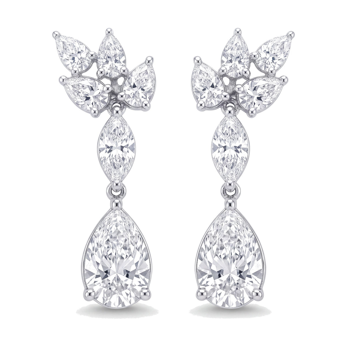 Tessa earrings in 14K white gold with a pear-cut lab-grown diamond