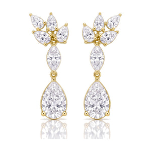 Tessa earrings in 14K yellow gold with a pear-cut lab-grown diamond