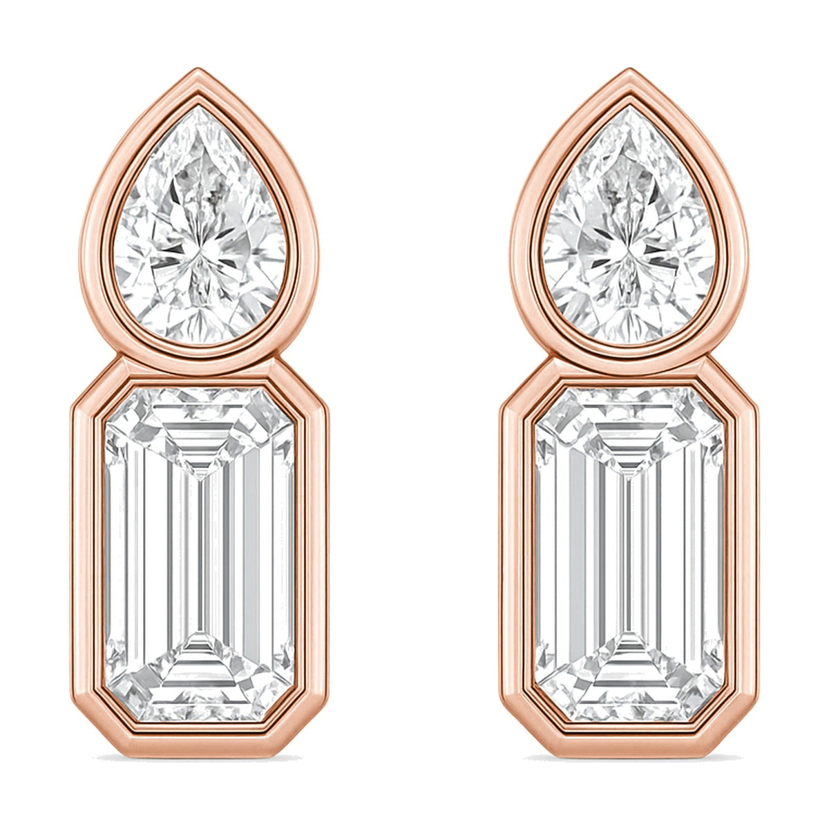 Valentina earrings in 14K rose gold with a lab-grown diamond