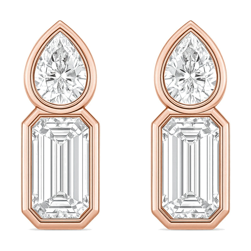 Valentina earrings in 14K rose gold with a lab-grown diamond