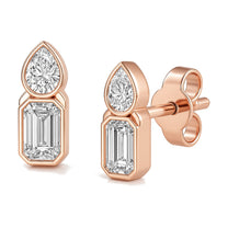 Valentina earrings in 14K rose gold with a lab-grown diamond