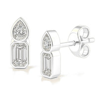 Valentina earrings in 14K white gold with a lab-grown diamond