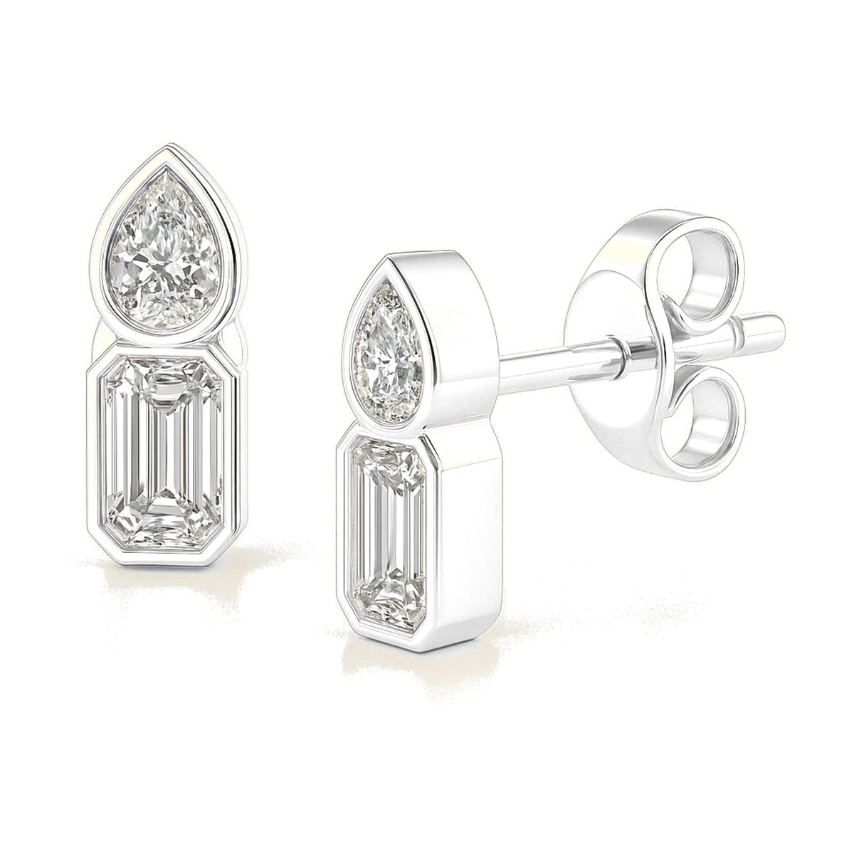 Valentina earrings in 14K white gold with a lab-grown diamond