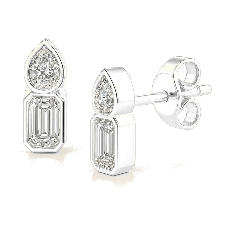 Valentina earrings in 14K white gold with a lab-grown diamond