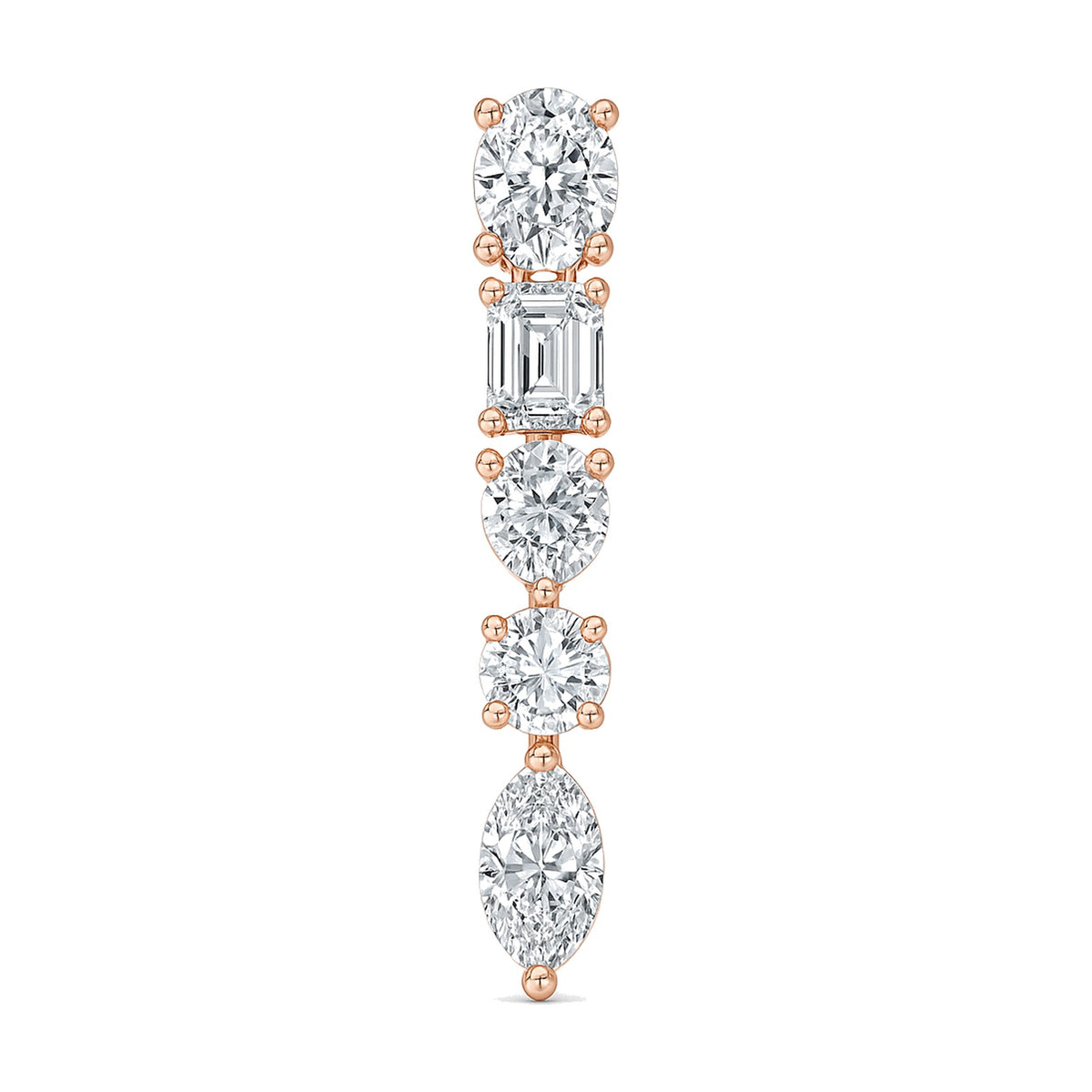 Vanessa earrings in 14K rose gold with a lab-grown diamond