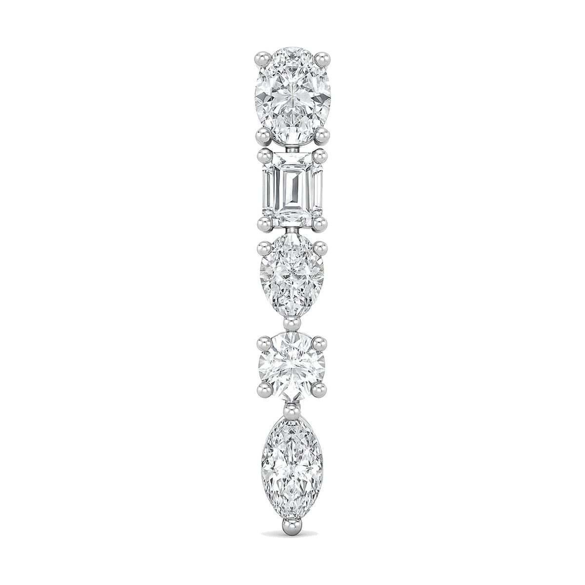 Vanessa earrings in 14K white gold with a lab-grown diamond