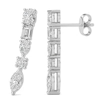 Vanessa earrings in 14K white gold with a lab-grown diamond