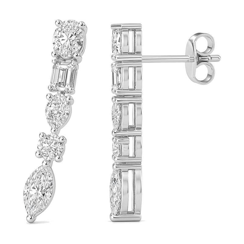 Vanessa earrings in 14K white gold with a lab-grown diamond