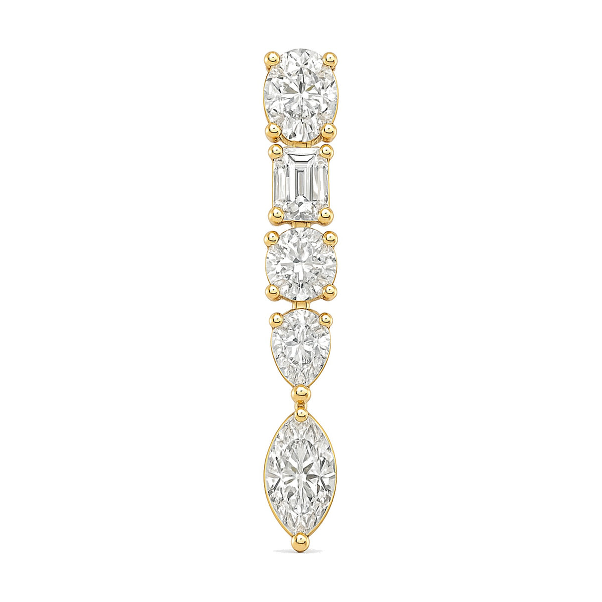 Vanessa earrings in 14K yellow gold with a lab-grown diamond