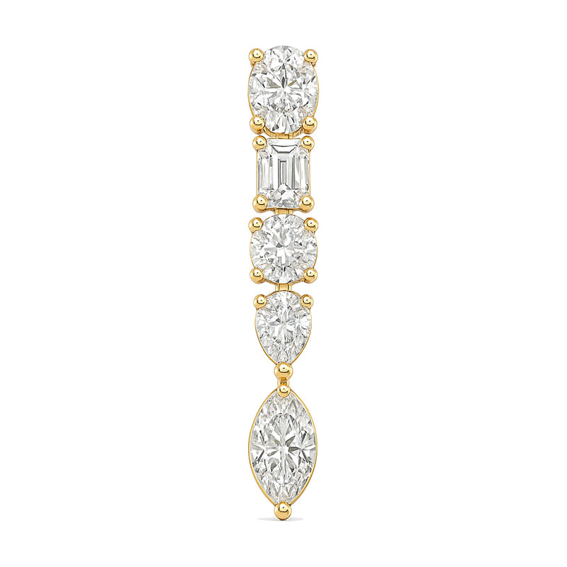 Vanessa earrings in 14K yellow gold with a lab-grown diamond