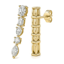 Vanessa earrings in 14K yellow gold with a lab-grown diamond
